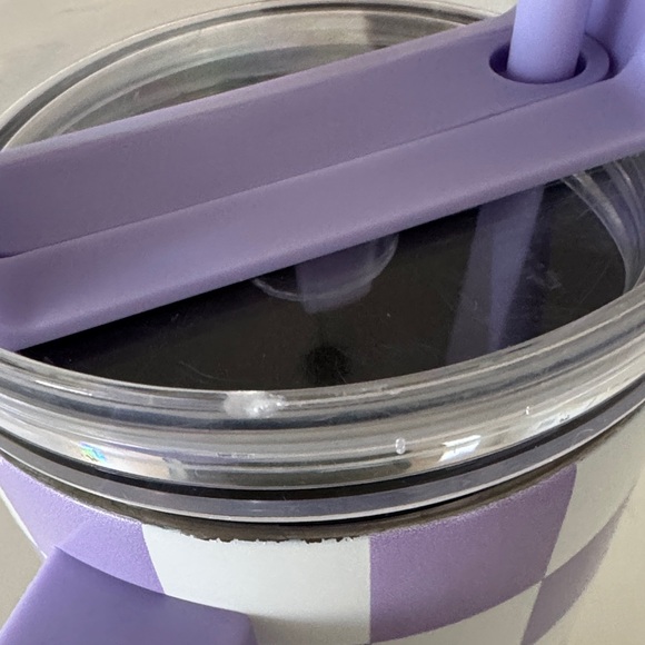 Purple and White Checkered Tumbler - Picture 2 of 6